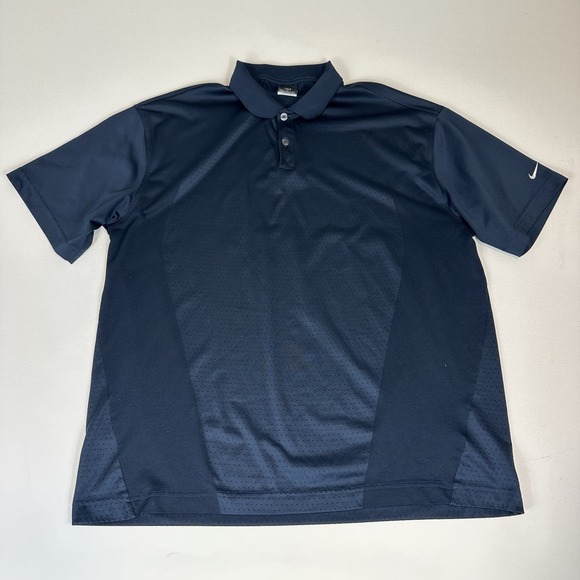 Vintage Nike Golf Polo Shirt Men Large Nike Fit Dry Y2K Blue Short Sleeve Vented - Picture 1 of 7